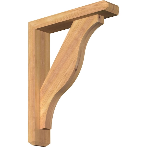 Ekena Millwork Funston Craftsman Smooth Bracket w/ Offset Brace, Western Red Cedar, 3 1/2"W x 16"D x 20"H BKT0402X16X20FST04SWR - main